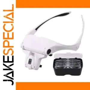 White Head-Mounted Magnifier With 5 Lenses