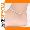 Elegant Silver Anklet with Tiny Beads