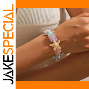 Vintage Bohemian Starfish and Shell Cuff Bracelet