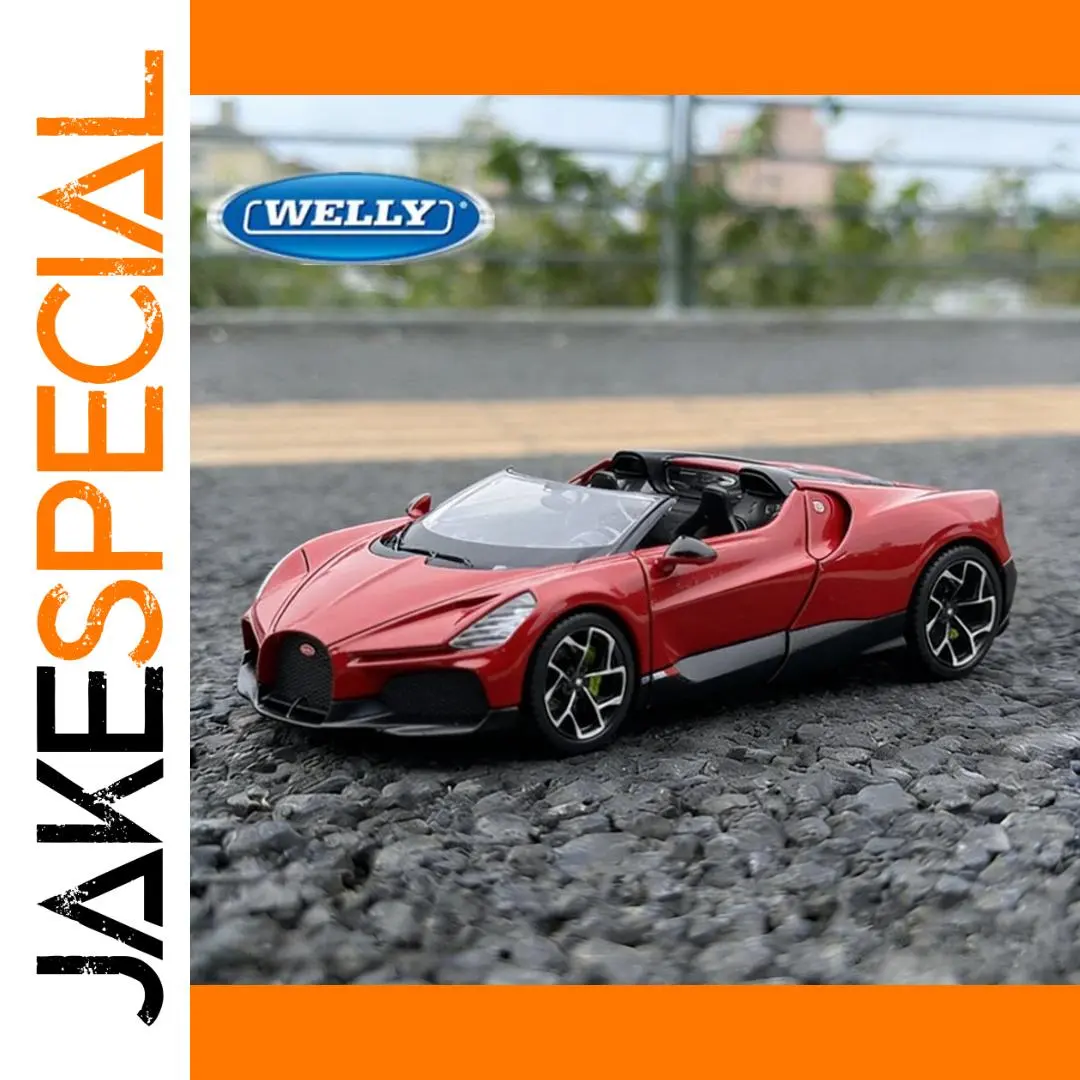 Bugatti W16 Mistral 1:24 Diecast Model in Red 1 Bugatti W16 Mistral 1:24 Diecast Model in Red