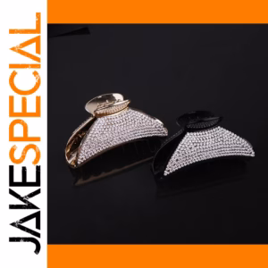 Geometric Moon Hair Clip in Gold & Black