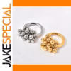 Vintage Stainless Steel Beaded Statement Ring
