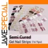 Semi-Cured Gel Nail Stickers with Stylish Designs