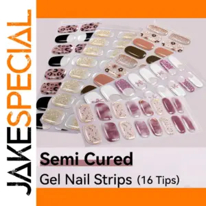 Semi-Cured Gel Nail Stickers with Stylish Designs