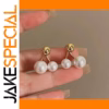 Gold Pearl Stud Earrings for Women