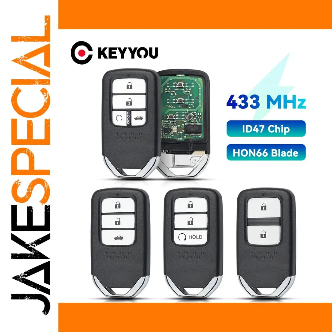 Honda Remote Control Key 2014-2017 with 433 MHz 1 Honda Remote Control Key 2014-2017 with 433 MHz