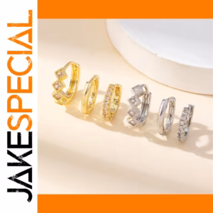 Stainless Steel Hoop Earrings Set in Gold