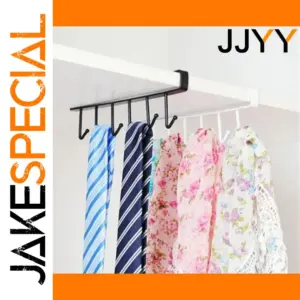 6-Hook Wall Mount Iron Rack in Black or White