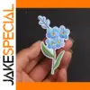 Vibrant Blue Orchid Embroidered Patch Set