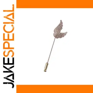 Light Grey Wings Brooch with Rhinestones