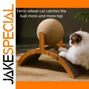 Natural Wooden Cat Scratching Toy Set