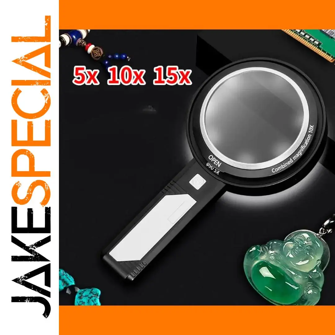 Rechargeable Handheld Magnifier with LED Lights 1 Rechargeable Handheld Magnifier with LED Lights