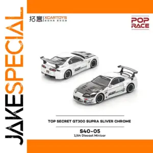 Silver Chrome Toyota Top Secret Supra Model 1:64