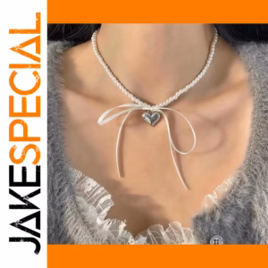 Pearl and Heart Choker Necklace for Women