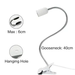 Flexible Desk Lamp Holder with Clamp and E27 Socket 7 A17db9f45d1a2496ab4bd4daf49f3ecf6H