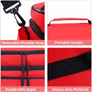 Red First Aid Storage Bag with Multiple Compartments 11 A210d3df0ab9d44c3974a3f65aeca5783L