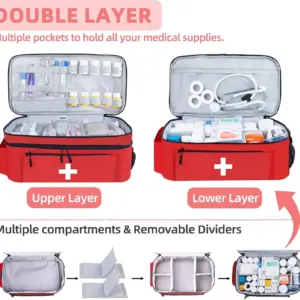 Red First Aid Storage Bag with Multiple Compartments 10 A3227240ace2a499bb3348cea0be98839J