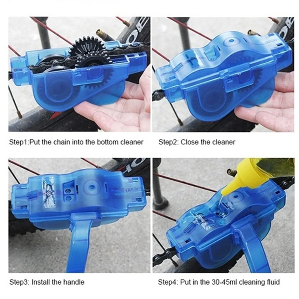 Blue Bicycle Chain Cleaner Tool with Rotating Brushes 3 Blue Bicycle Chain Cleaner Tool with Rotating Brushes - Image 3