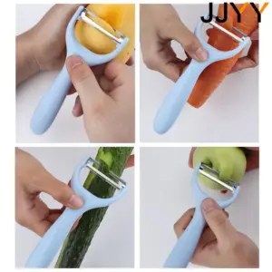 Light Blue Stainless Steel Vegetable Peeler 14 A5afa9cf5de404fe0b4d39634d3cbe1feO