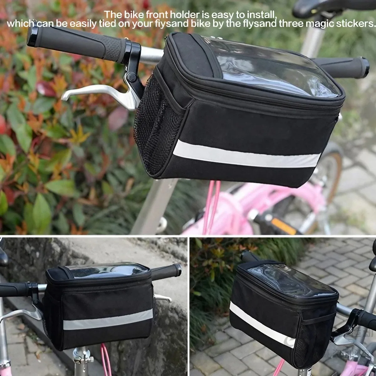 Large Waterproof Bike Handle Bag with Smartphone Pocket 2 Large Waterproof Bike Handle Bag with Smartphone Pocket - Image 2