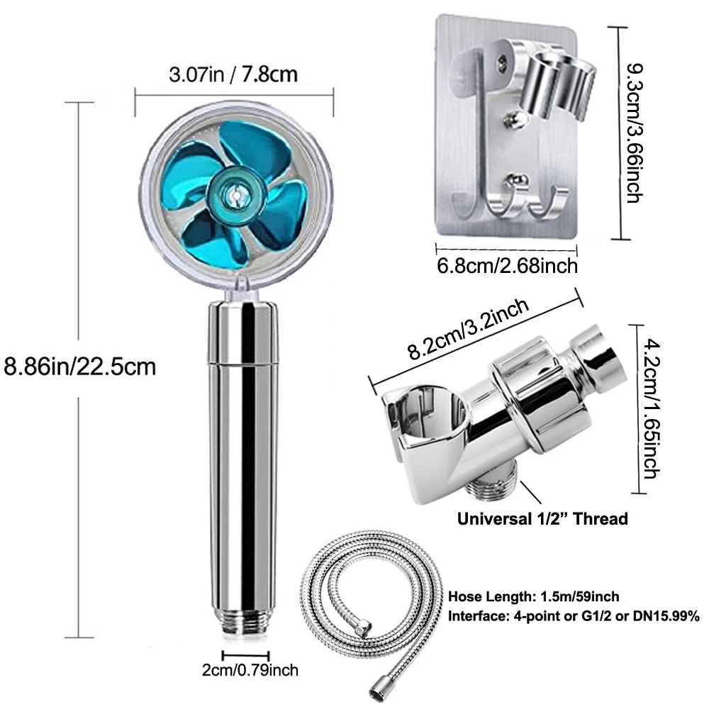 360° Adjustable Turbo Showerhead in Chrome 6 360° Adjustable Turbo Showerhead in Chrome - Image 6