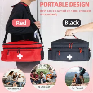 Red First Aid Storage Bag with Multiple Compartments 13 Afb74bc2a8beb452eae96f995e76ac38dw