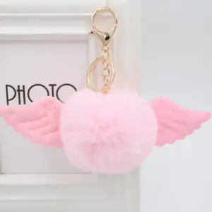 Angel Wings Rabbit Fur Ball Keychain 15 H0d9270ecad644cde83910964d6b66231B