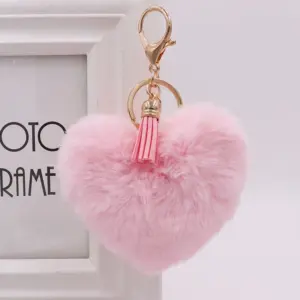 Pink Fluffy Heart Keychain with Tassel 13 H1e8db6dabbfe494c8d3c505e43f7ef29x