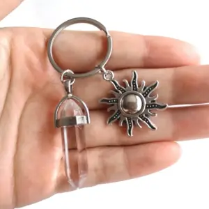 Celestial Sun and Moon Hexagonal Keychain 16 H2479daebccc24110982fad9440cdd86bB