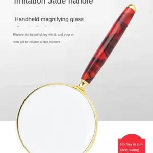 Gold-Plated Jade Handle Magnifier with LED 11 H27303b35643f4ae1b3bd6eea400fb22ay