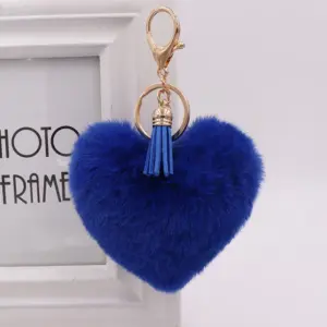 Pink Fluffy Heart Keychain with Tassel 14 H346fd5ccea52409b9a5d92874c6a8179C