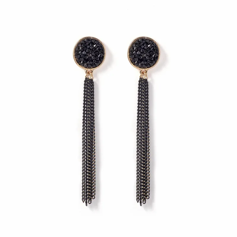 Black Tassel Drop Earrings for Women 6 Black Tassel Drop Earrings for Women - Image 6