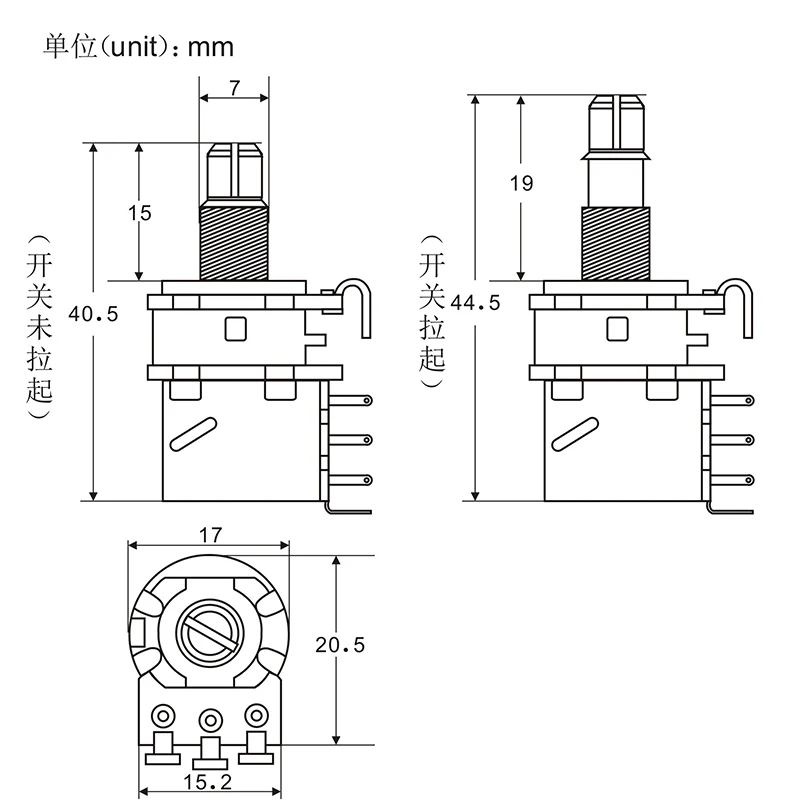 High-Quality Metal Push-Pull Guitar Potentiometers 5 High-Quality Metal Push-Pull Guitar Potentiometers - Image 5
