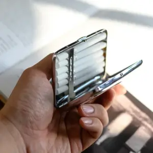 Silver Brass Cigarette Case 94mm x 71mm 13 H5dbc377fdcd446bb8eb308e7badfb2624