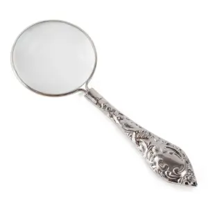Vintage 5X Carved Magnifier with Silver Handle 10 H5e0a75060e2643c69e9c354d687b83ecY