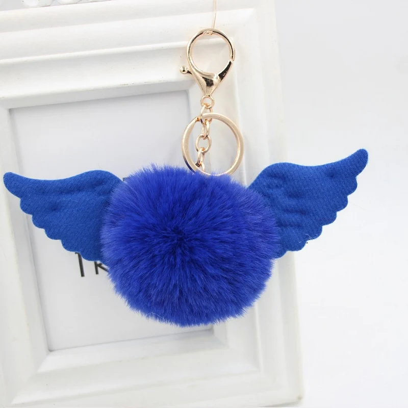 Angel Wings Rabbit Fur Ball Keychain 10 Angel Wings Rabbit Fur Ball Keychain - Image 10