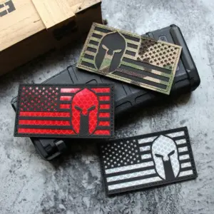 American Flag Spartan Helmet IR Tactical Patch 11 H6a8dd356b62240f2b33e62a676336b66Y
