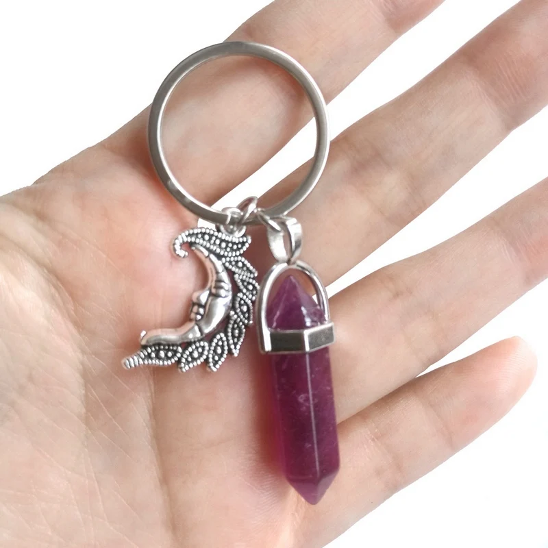 Celestial Sun and Moon Hexagonal Keychain 5 Celestial Sun and Moon Hexagonal Keychain - Image 5