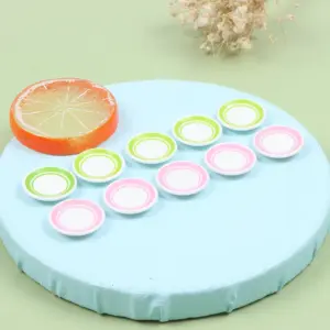 Miniature Dollhouse Ceramic Dish Set in Pink and Green 12 H91ed1ae9207646a39ed38e0784ffab098