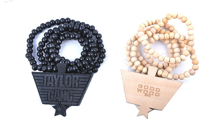 Men's Hip Hop Wooden Pendant Necklace 5 Men's Hip Hop Wooden Pendant Necklace - Image 5