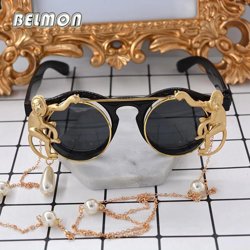 Vintage Steampunk Fashion Sunglasses with Gold Embellishments 2 Vintage Steampunk Fashion Sunglasses with Gold Embellishments - Image 2