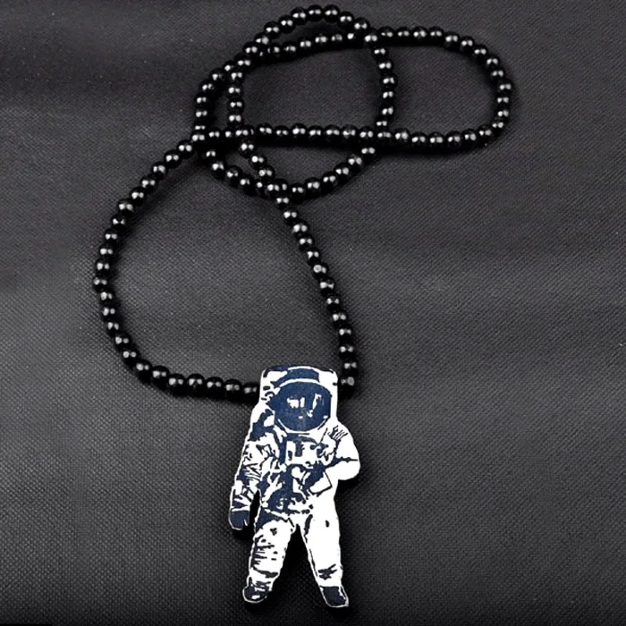Wooden Astronaut Necklace for Men 3 Wooden Astronaut Necklace for Men - Image 3