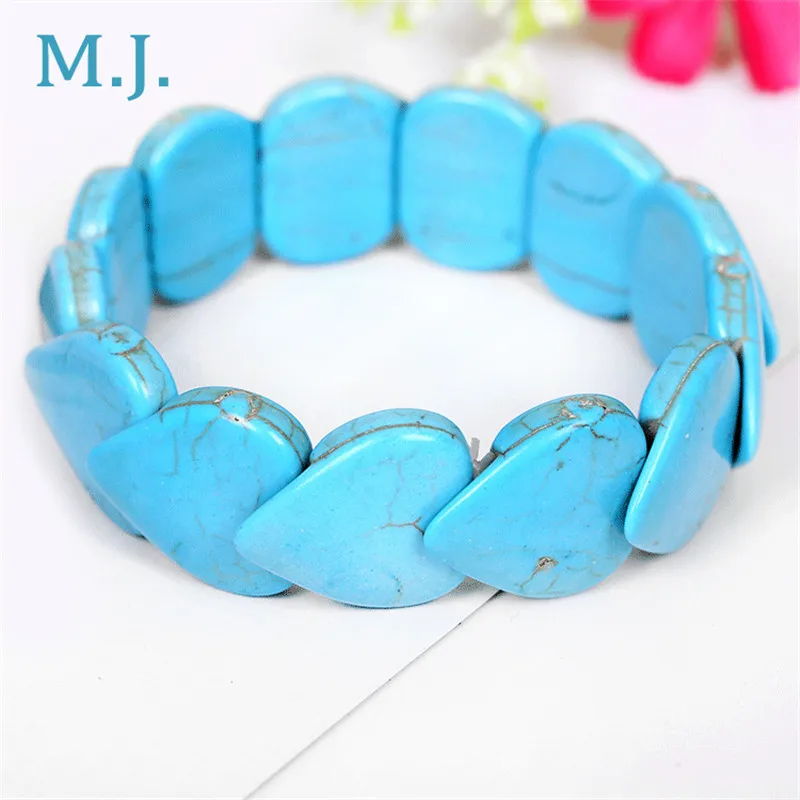 Turquoise Boho Heart Stone Bracelet 6 Turquoise Boho Heart Stone Bracelet - Image 6