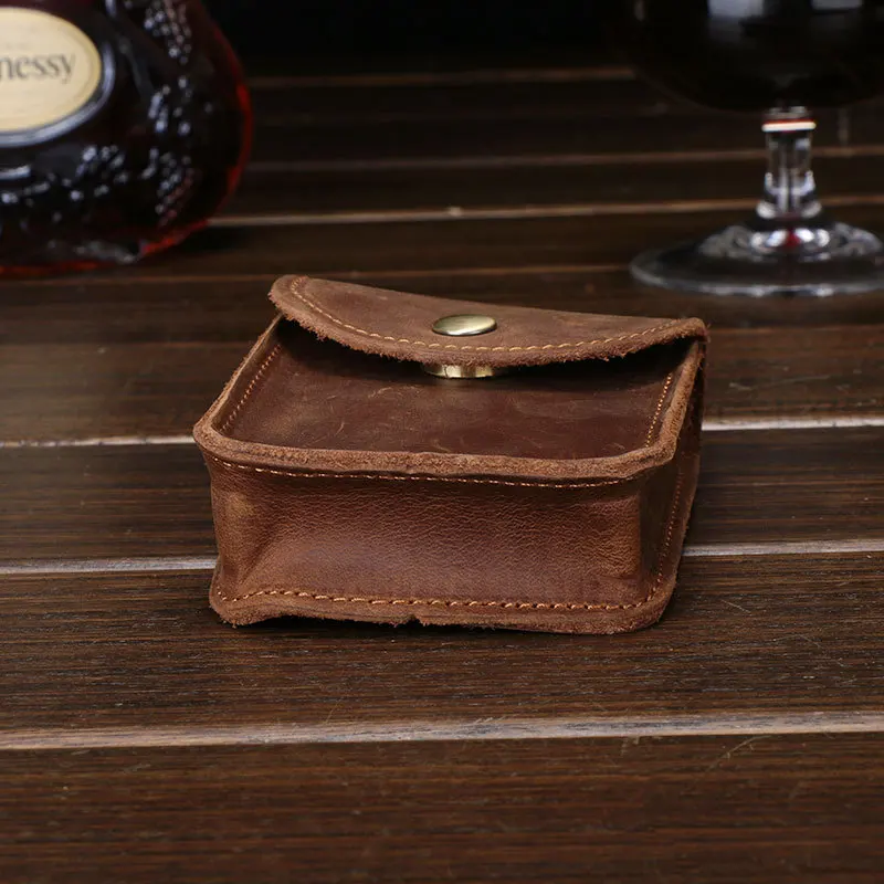 Retro Handmade Leather Cigarette Case 10x7x2.5 cm 6 Retro Handmade Leather Cigarette Case 10x7x2.5 cm - Image 6