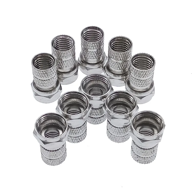 Set of 10 Brass F-Type Coaxial Connectors 5 Set of 10 Brass F-Type Coaxial Connectors - Image 5