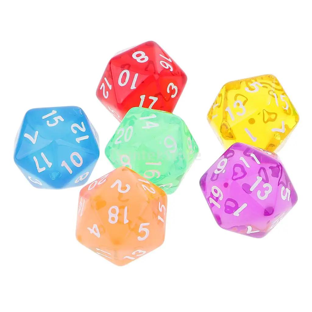 Vibrant 6-Pack Acrylic D20 Dice Set 2 Vibrant 6-Pack Acrylic D20 Dice Set - Image 2