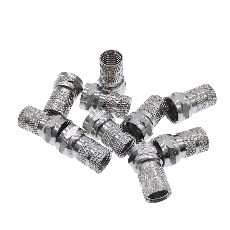 Set of 10 Brass F-Type Coaxial Connectors 2 Set of 10 Brass F-Type Coaxial Connectors - Image 2