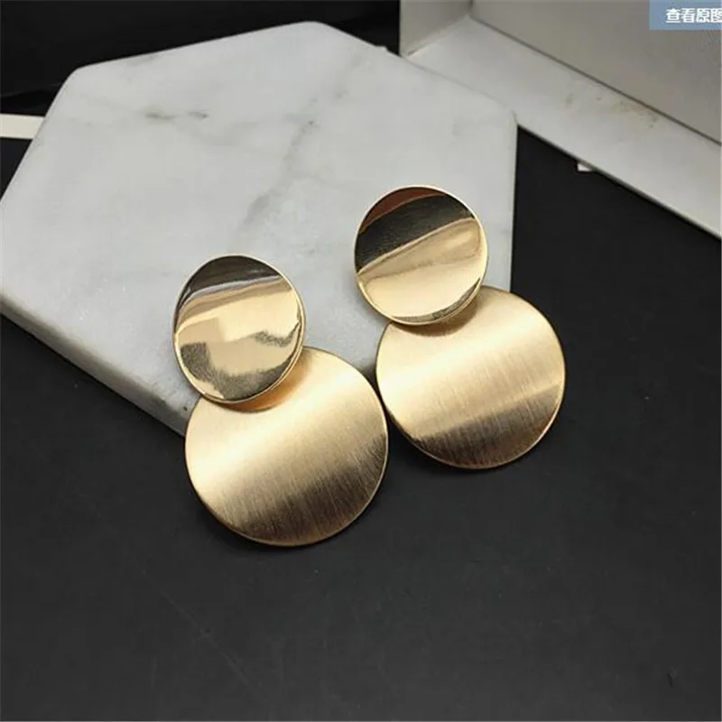 Large Gold Square Drop Earrings for Women 10 Large Gold Square Drop Earrings for Women - Image 10