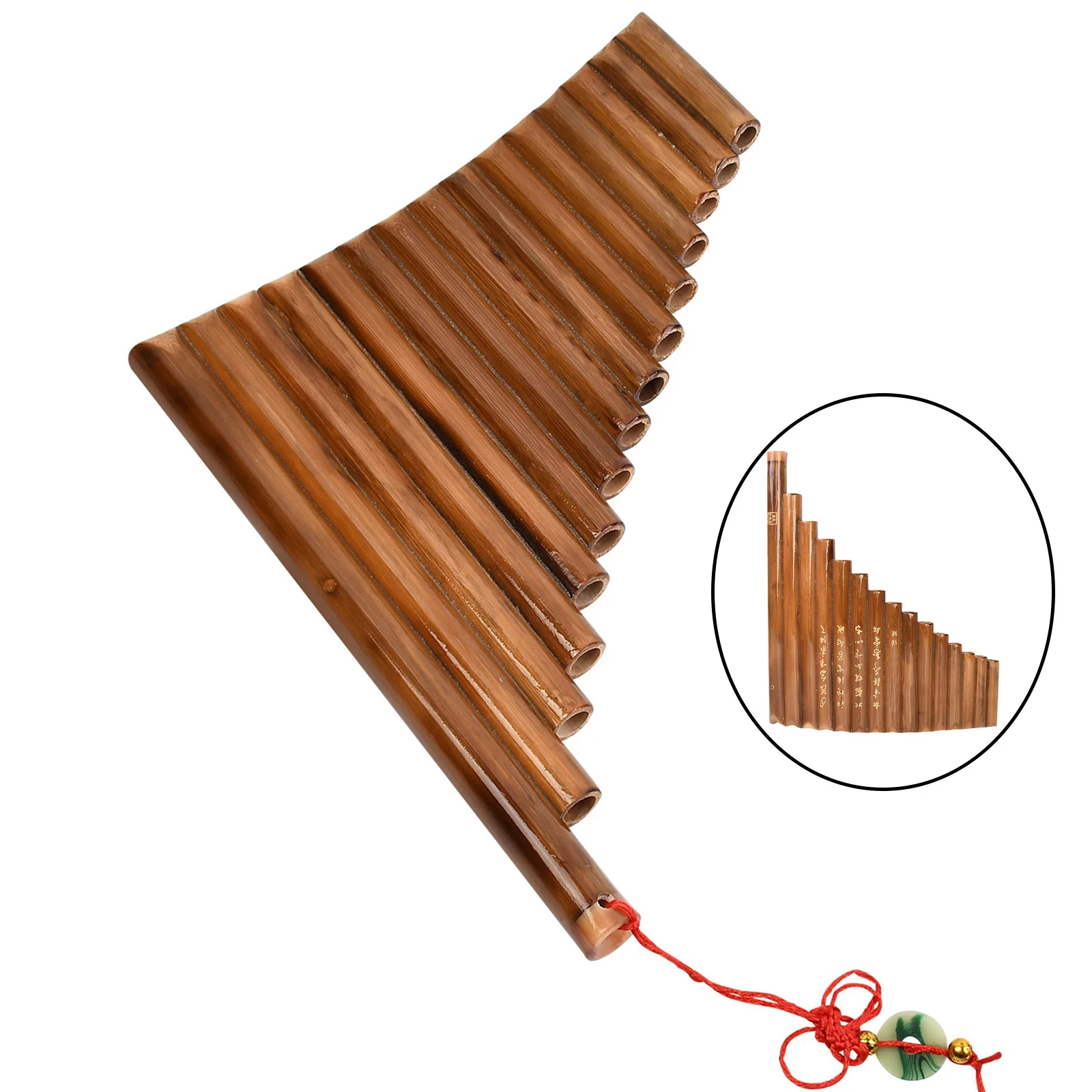 Handcrafted Left-Hand Pan Flute 15 Pipes 4 Handcrafted Left-Hand Pan Flute 15 Pipes - Image 4