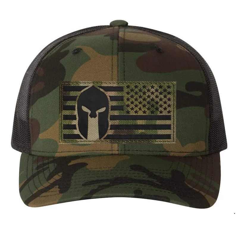 American Flag Spartan Helmet IR Tactical Patch 5 American Flag Spartan Helmet IR Tactical Patch - Image 5